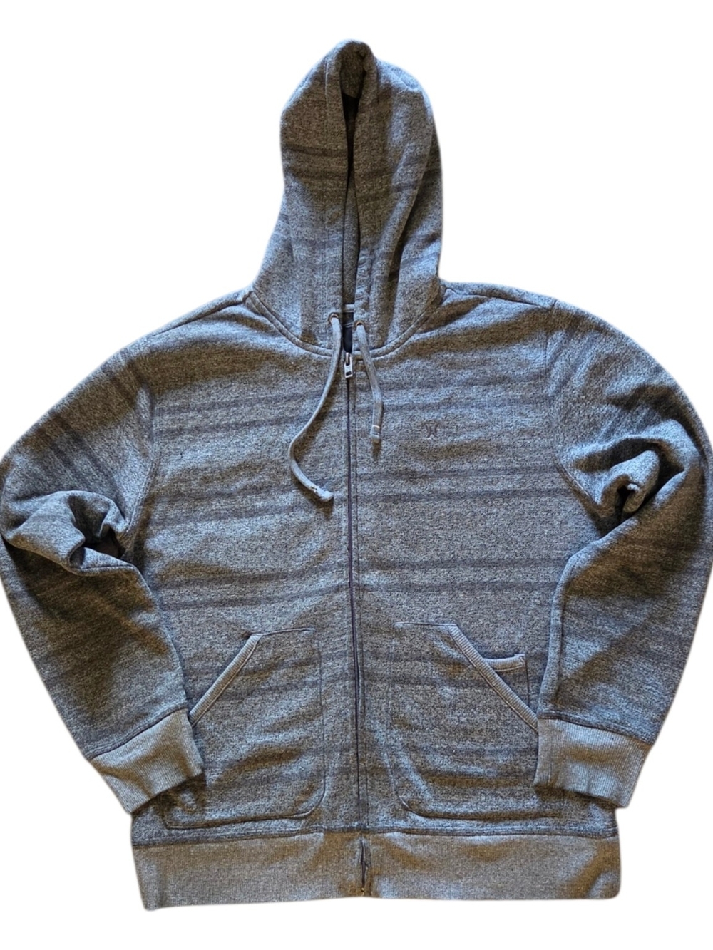 Hurley Men's Gray Full-Zip Hooded Jacket